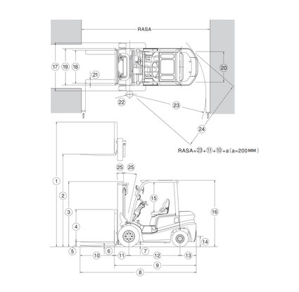Дизельный вилочный погрузчик TCM FD 18 T13